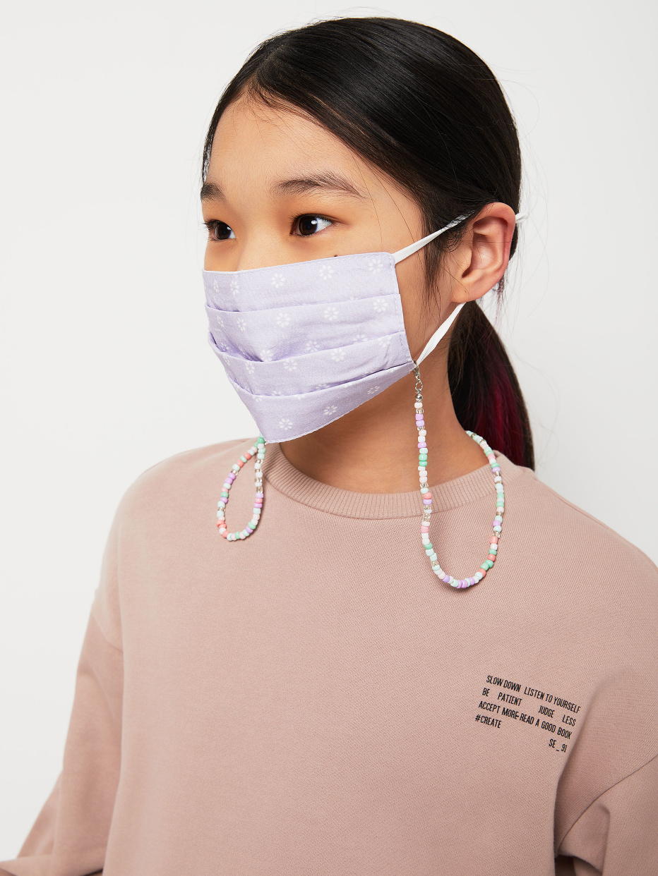 Набор масок для лица с цепочкой из бисера для девочек, фото - 1