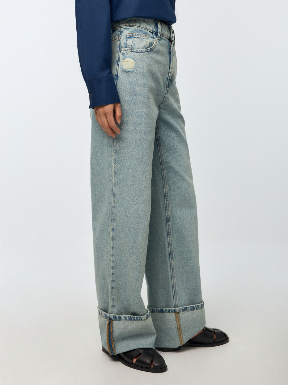 Винтажные джинсы Wide Leg с отворотами, фото - 4