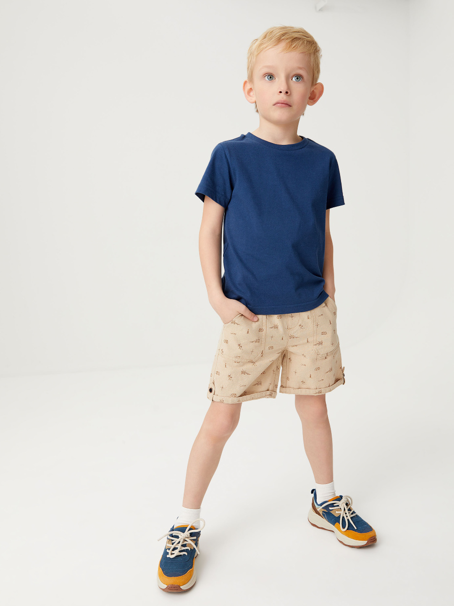 Хлопковые шорты с принтом для мальчиков, фото - 1
