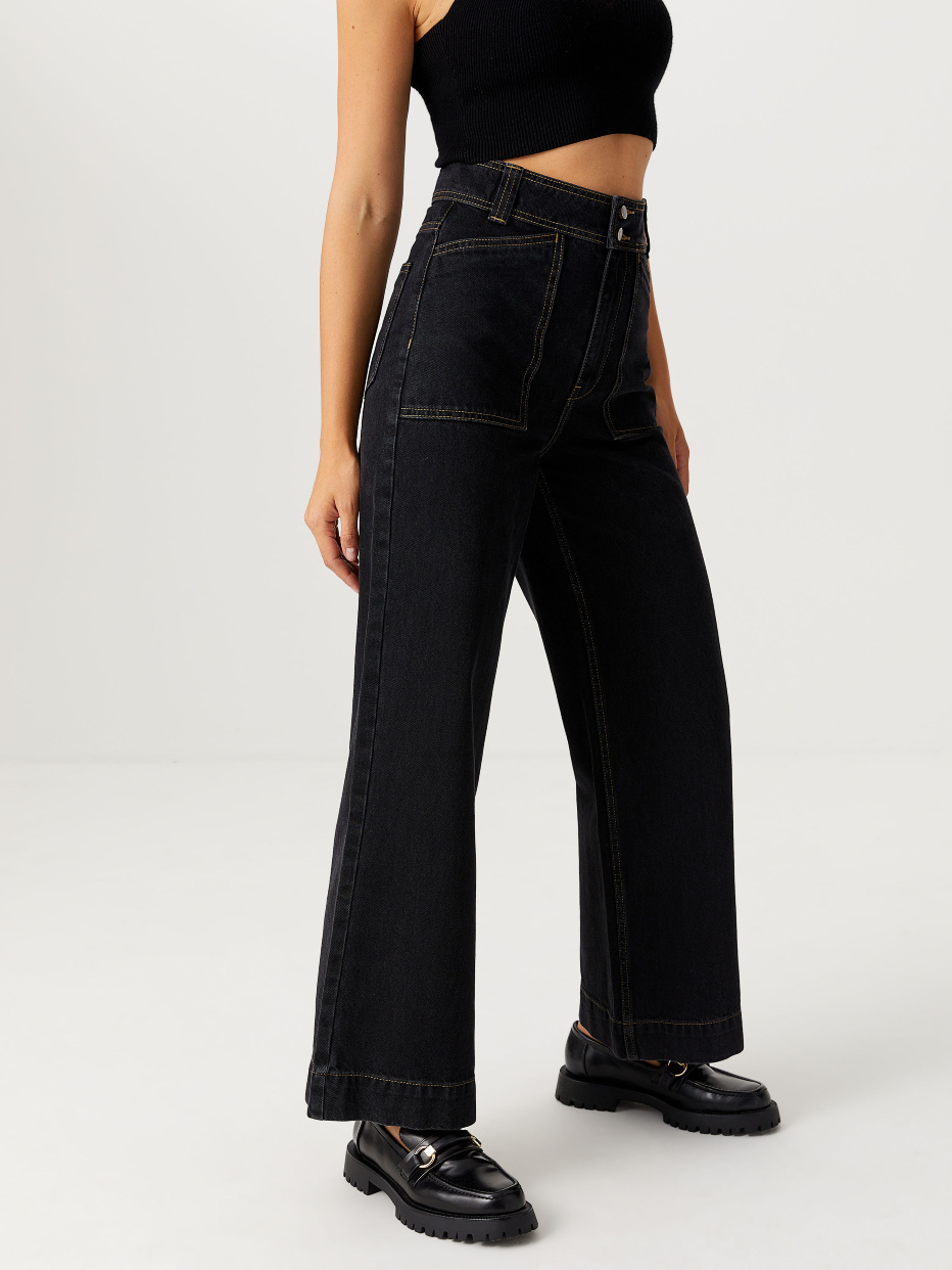 Широкие джинсы с накладными карманами, фото - 4