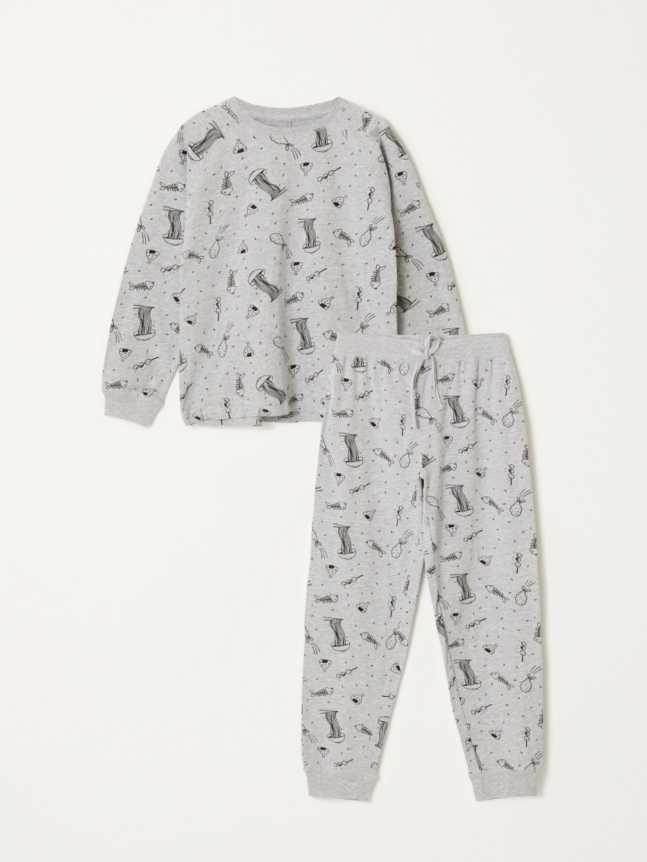 Трикотажная пижама с принтом для мальчиков, фото - 1