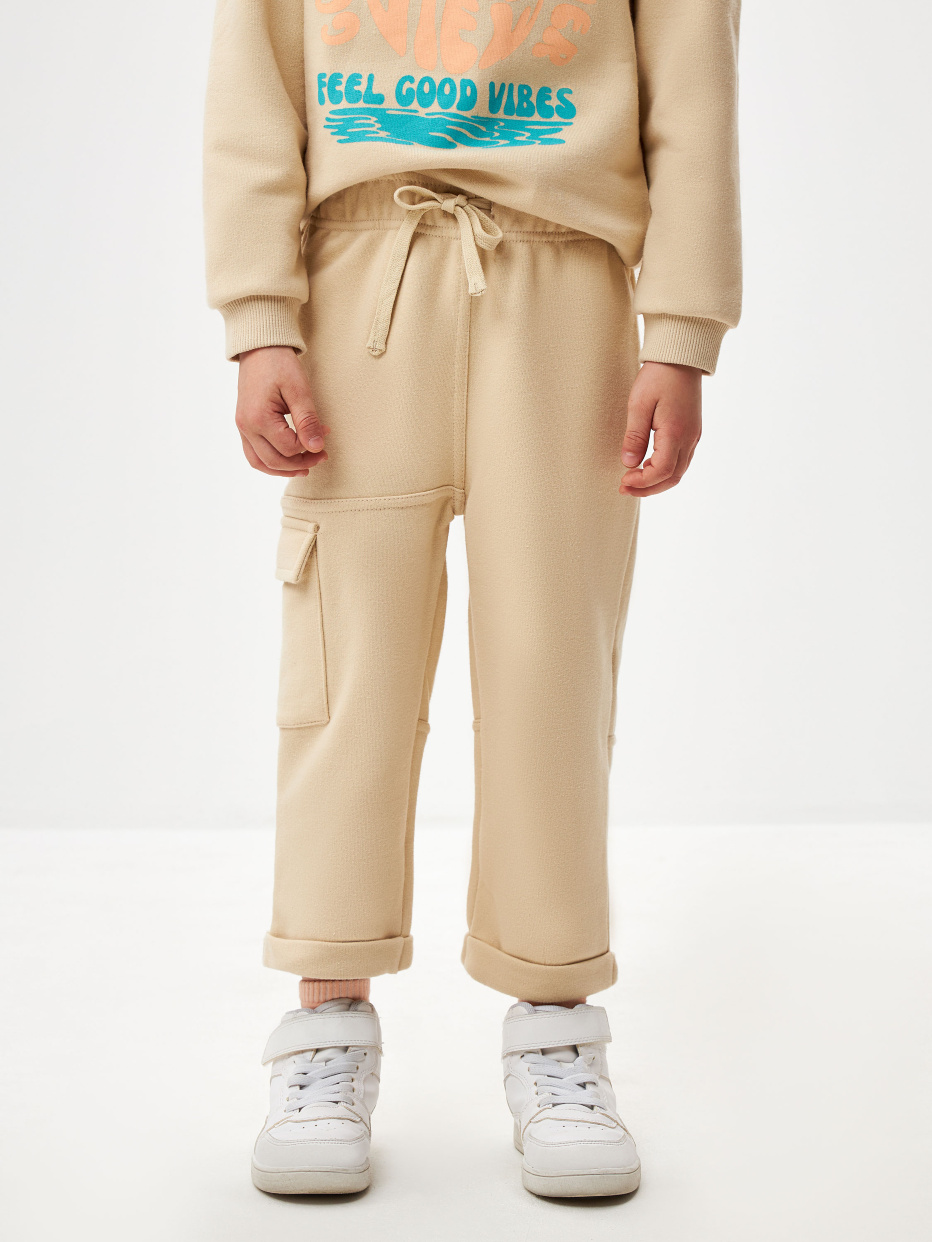 Трикотажные брюки с накладным карманом для мальчика, фото - 2