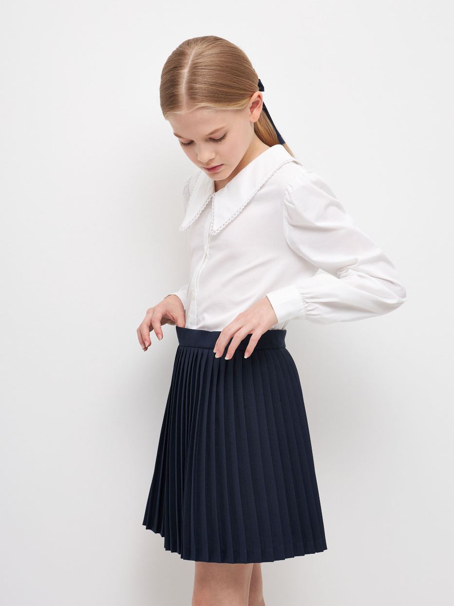 Школьная хлопковая блузка для девочек, фото - 6