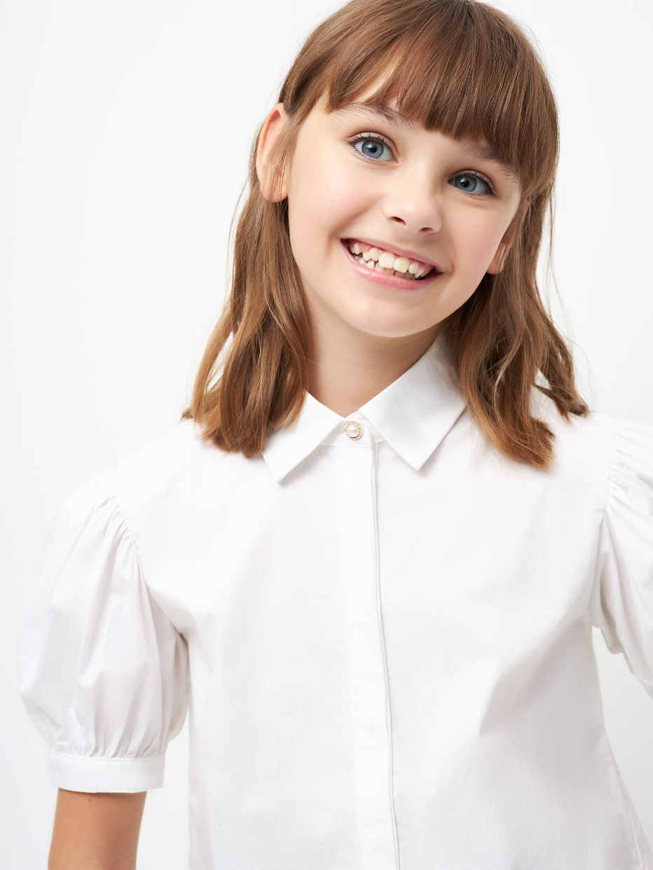 Блузка с рукавами-фонариками для девочек, фото - 1
