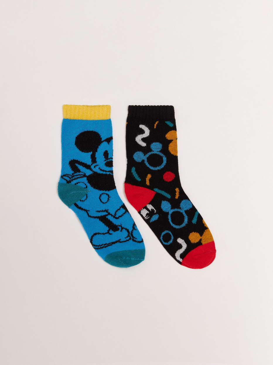 Набор из 2 пар носков с принтом Disney Mickey Mouse для мальчиков, фото - 1