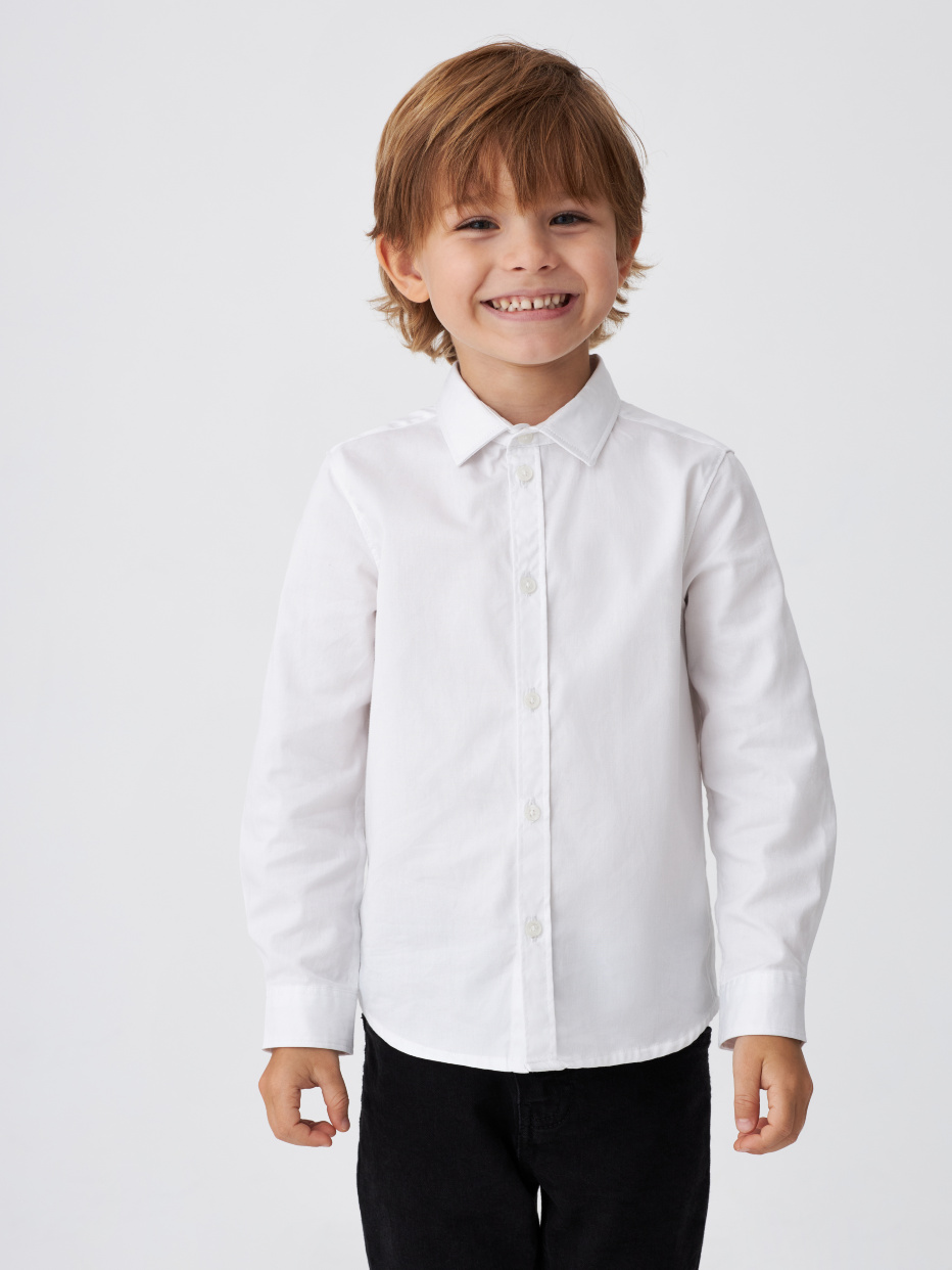 Белая классическая рубашка для мальчиков, фото - 1