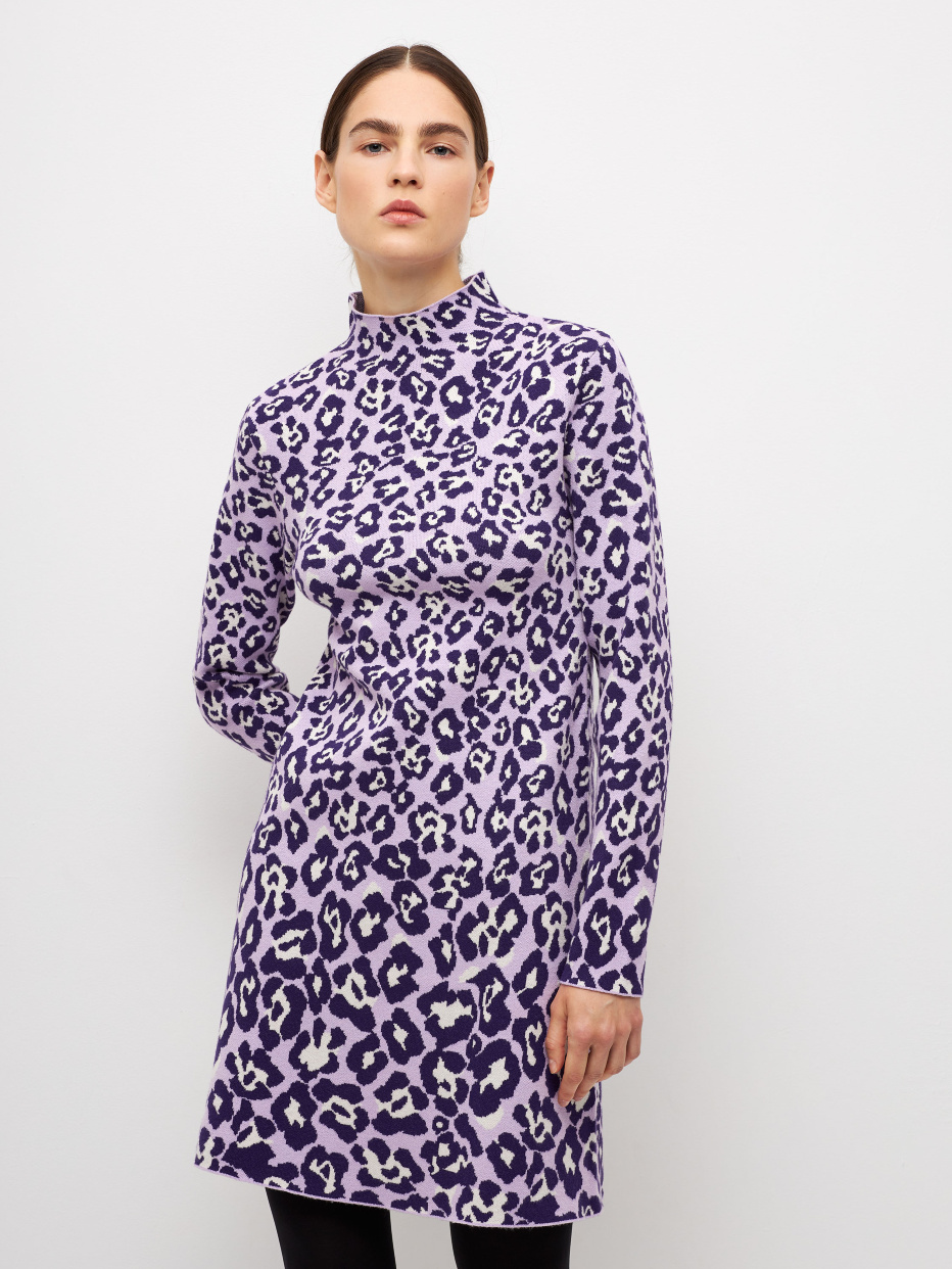 Вязаное платье с леопардовым принтом, фото - 2