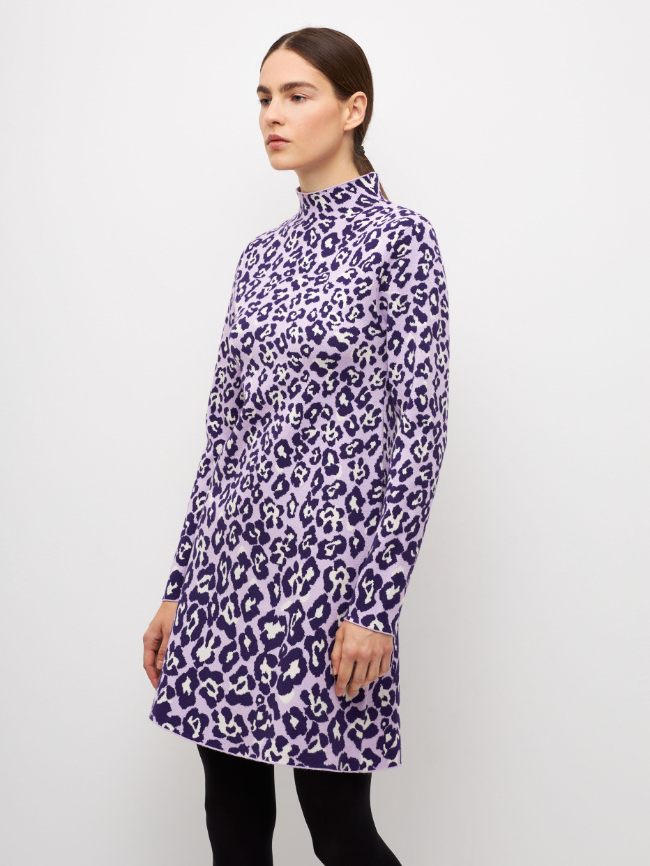 Вязаное платье с леопардовым принтом, фото - 3