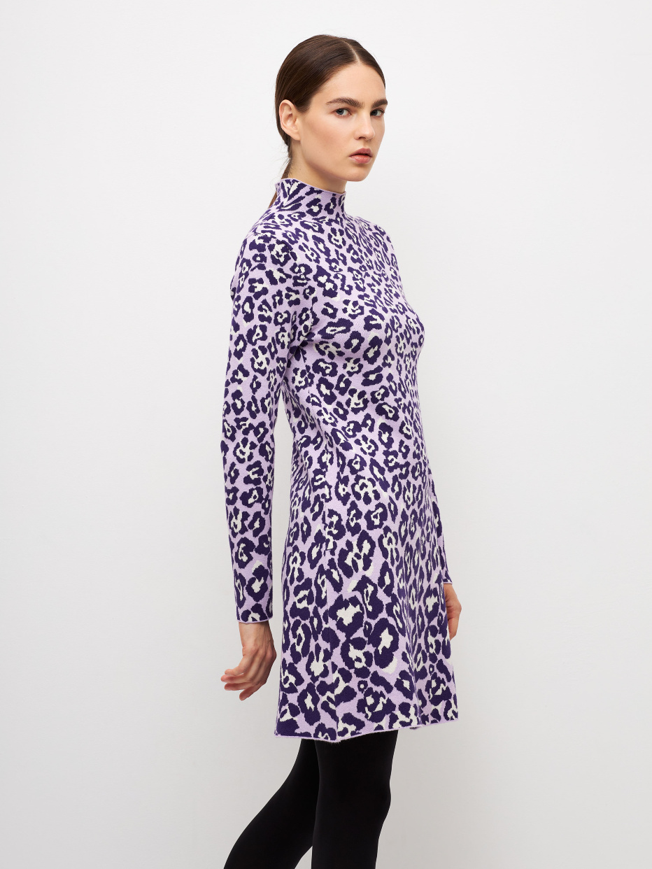 Вязаное платье с леопардовым принтом, фото - 4