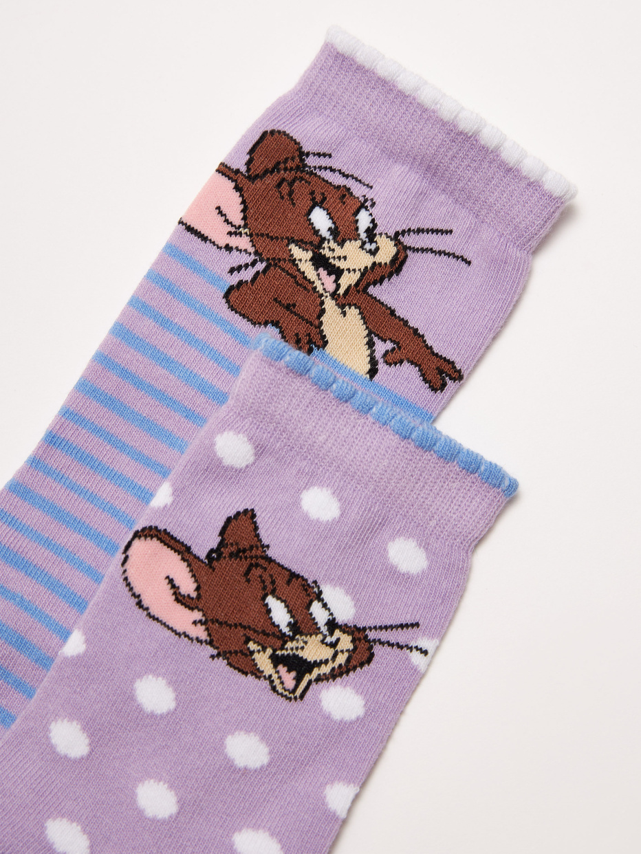 Набор из 2 пар носков с принтом Tom and Jerry для девочек, фото - 2