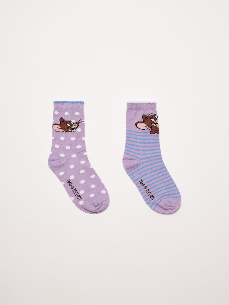 Набор из 2 пар носков с принтом Tom and Jerry для девочек, фото - 1