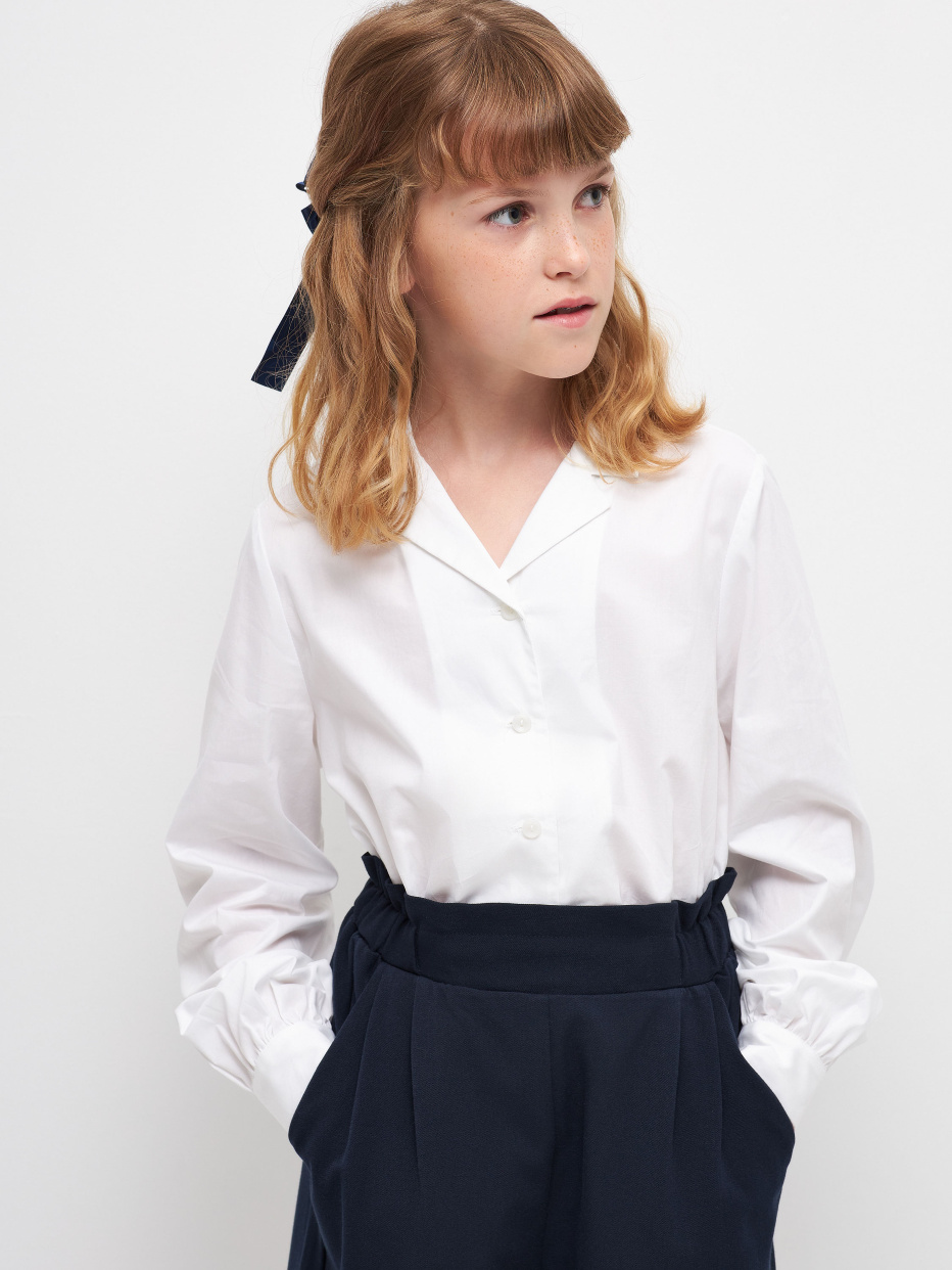 Школьная хлопковая блузка для девочек, фото - 5