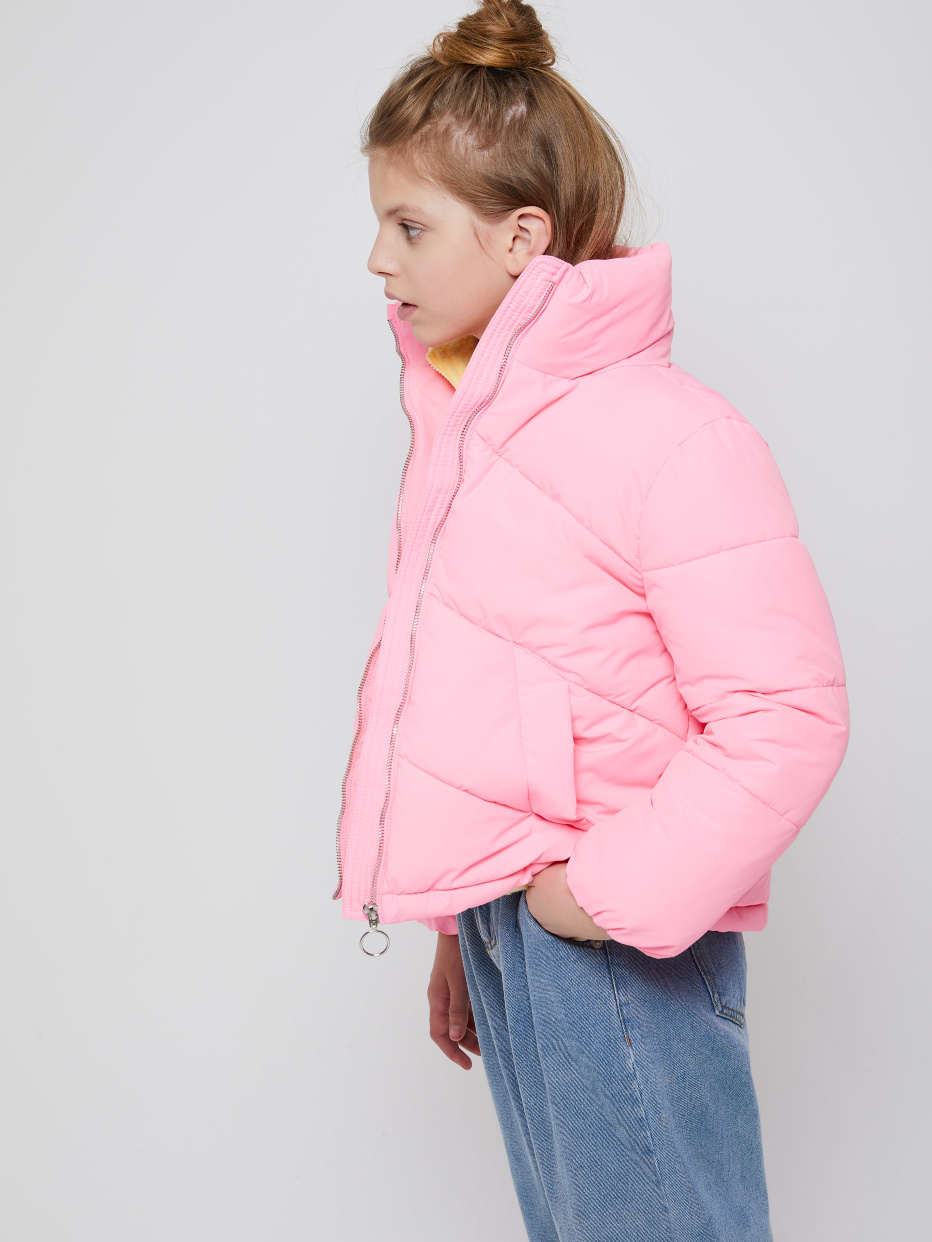 Короткая куртка с воротником для девочек, фото - 2