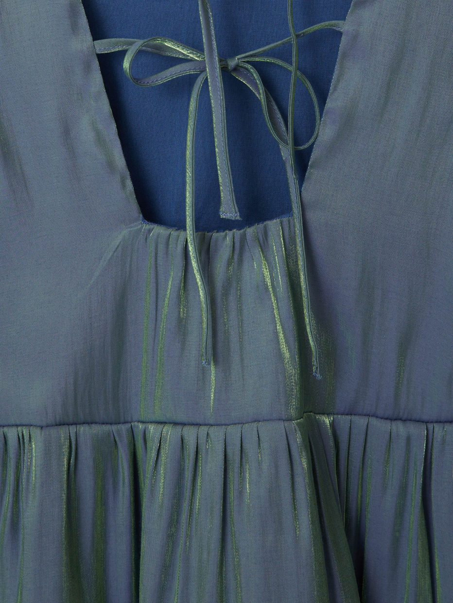 Ярусное платье с эффектом металлик для девочек, фото - 3
