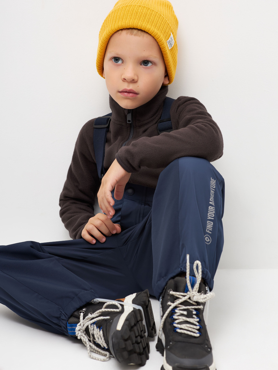 Детские утепленные брюки на лямках, фото - 6