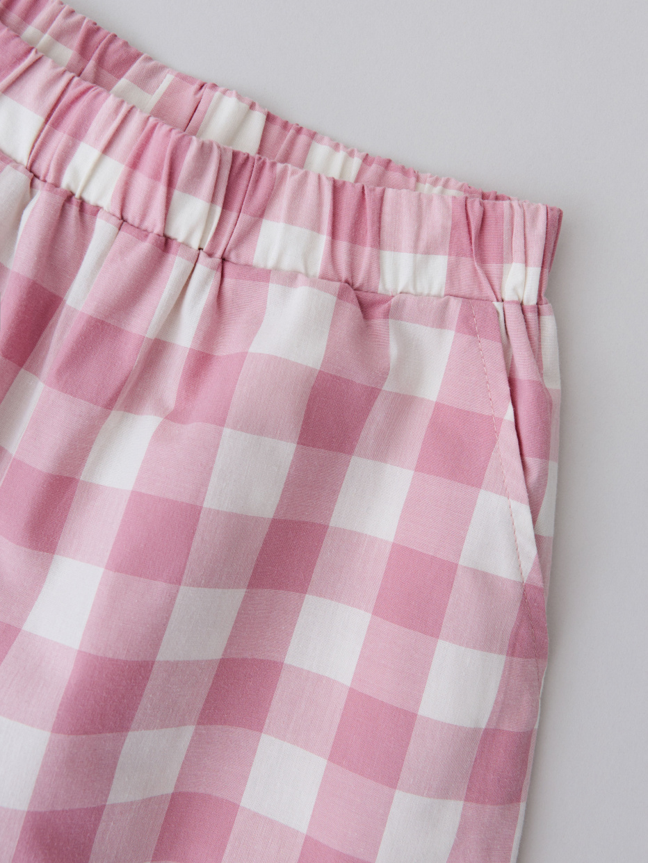 Пижама с брюками в клетку для девочек, фото - 4