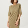 Платье-футболка с подплечниками, цвет хаки/оливковый