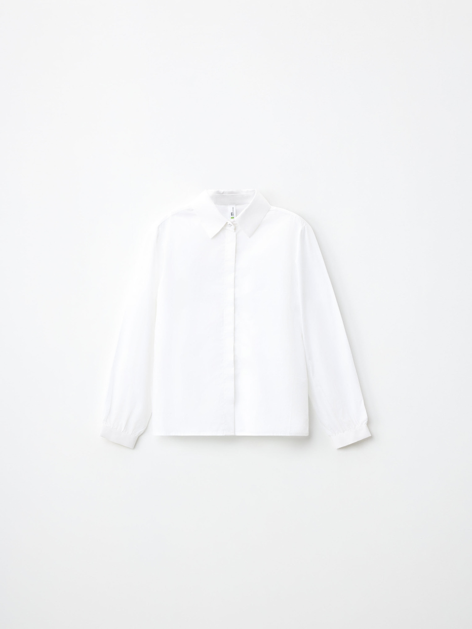 Хлопковая белая блузка для девочек, фото - 4