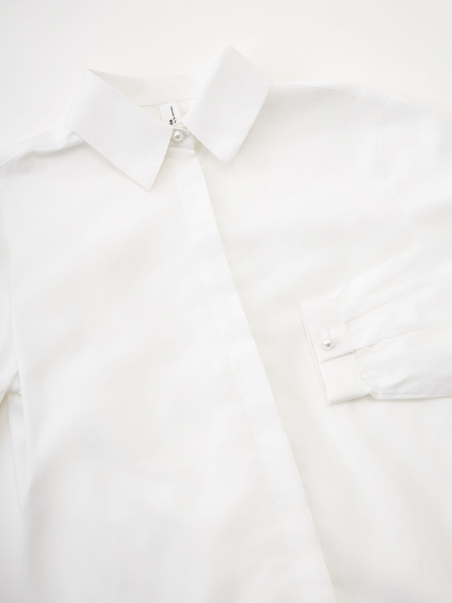 Хлопковая белая блузка для девочек, фото - 5