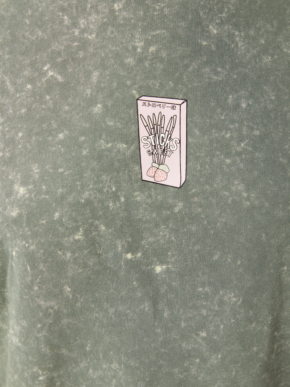 Трикотажная футболка с маленьким принтом, фото - 5