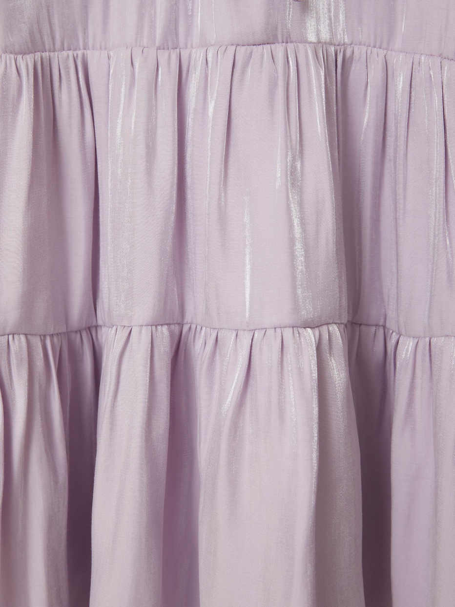 Ярусное платье с эффектом металлик для девочек, фото - 3