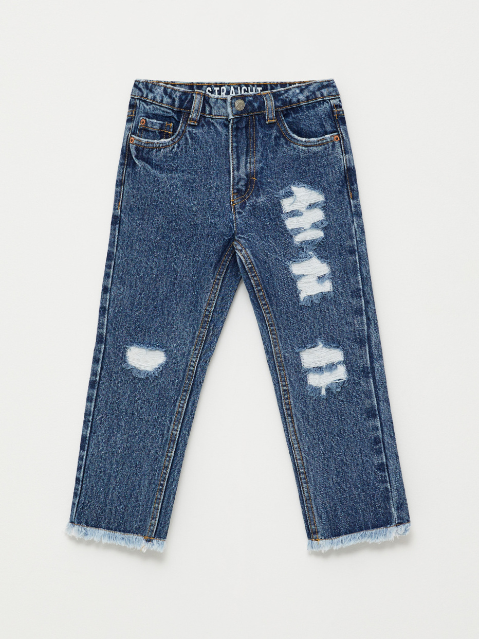 Рваные прямые джинсы для девочек, фото - 2