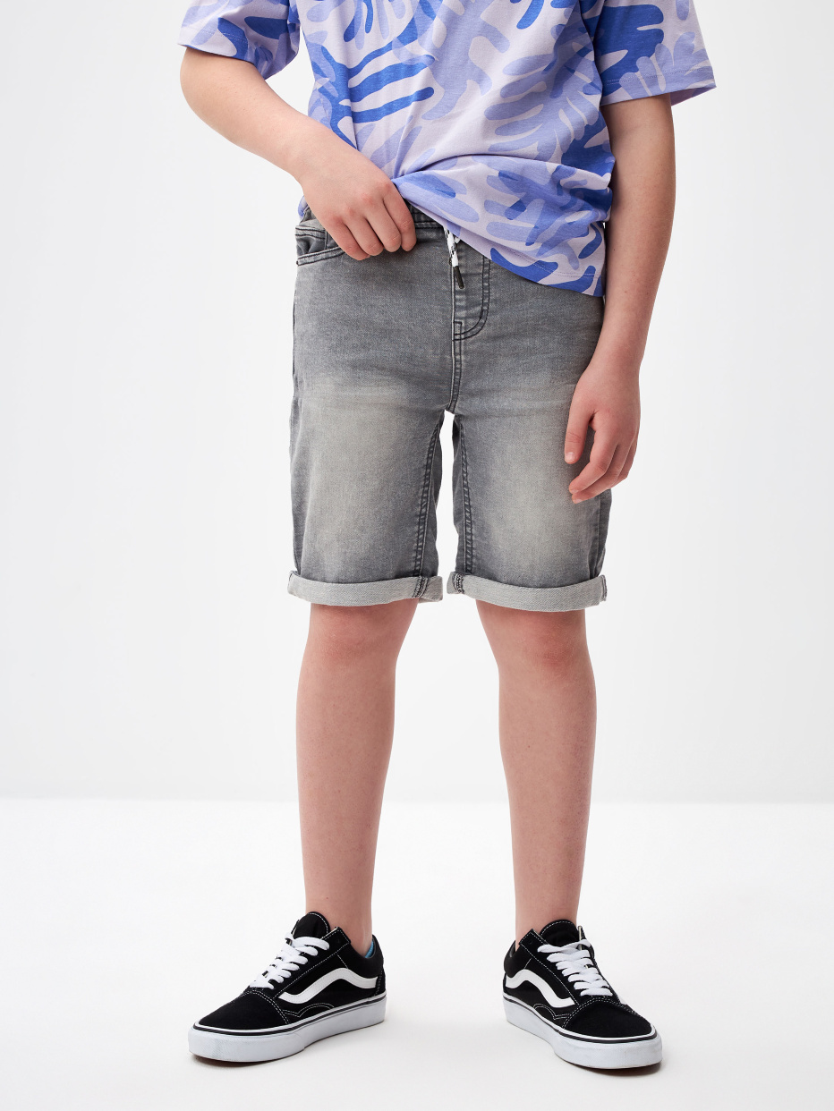 Джинсовые шорты на резинке для мальчиков, фото - 2