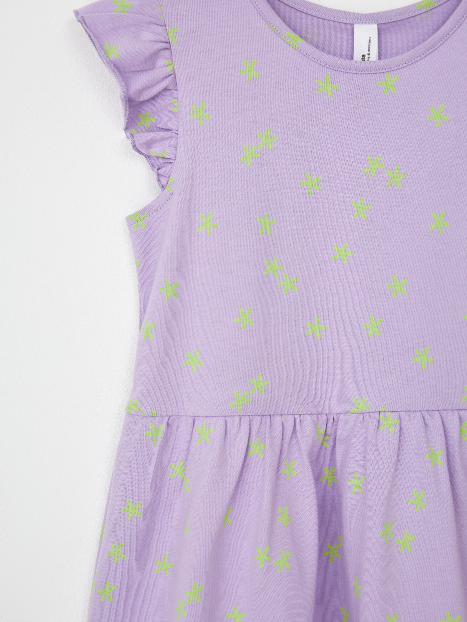 Трикотажное платье с принтом для девочек, фото - 6