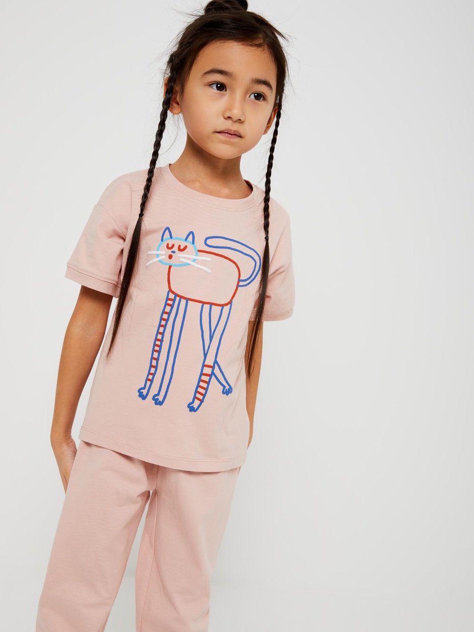 Трикотажная пижама для девочек, фото - 2