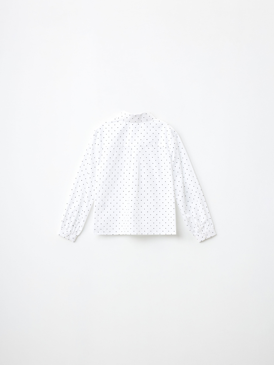 Хлопковая блузка в горошек для девочек, фото - 6
