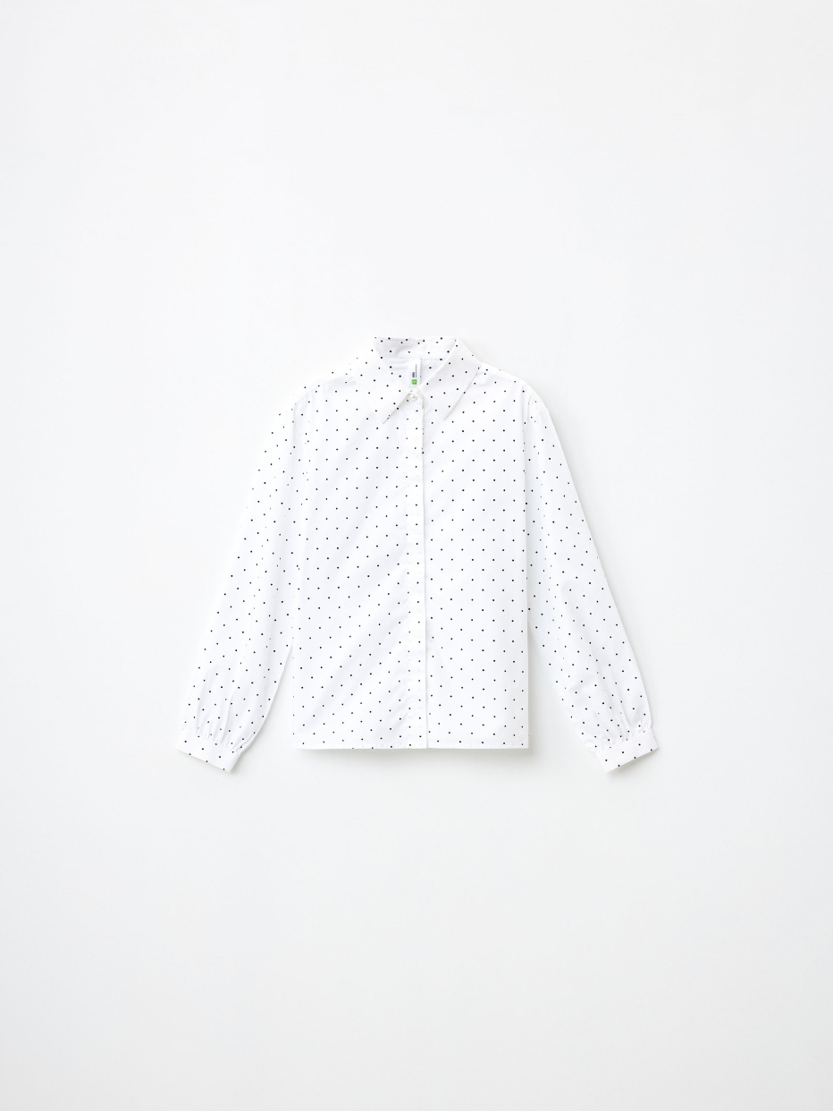 Хлопковая блузка в горошек для девочек, фото - 7