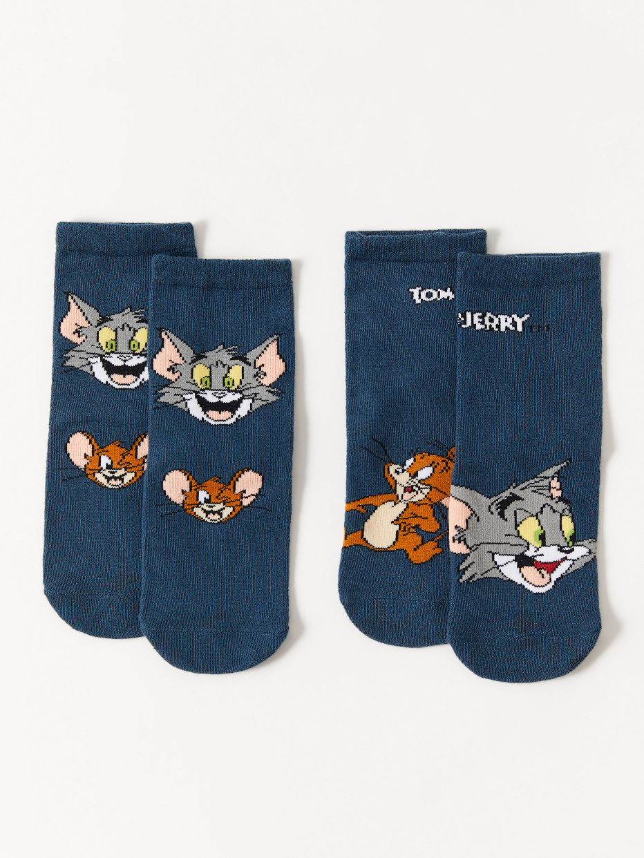 Набор из 2 пар носков с принтом Tom & Jerry для мальчиков, фото - 1