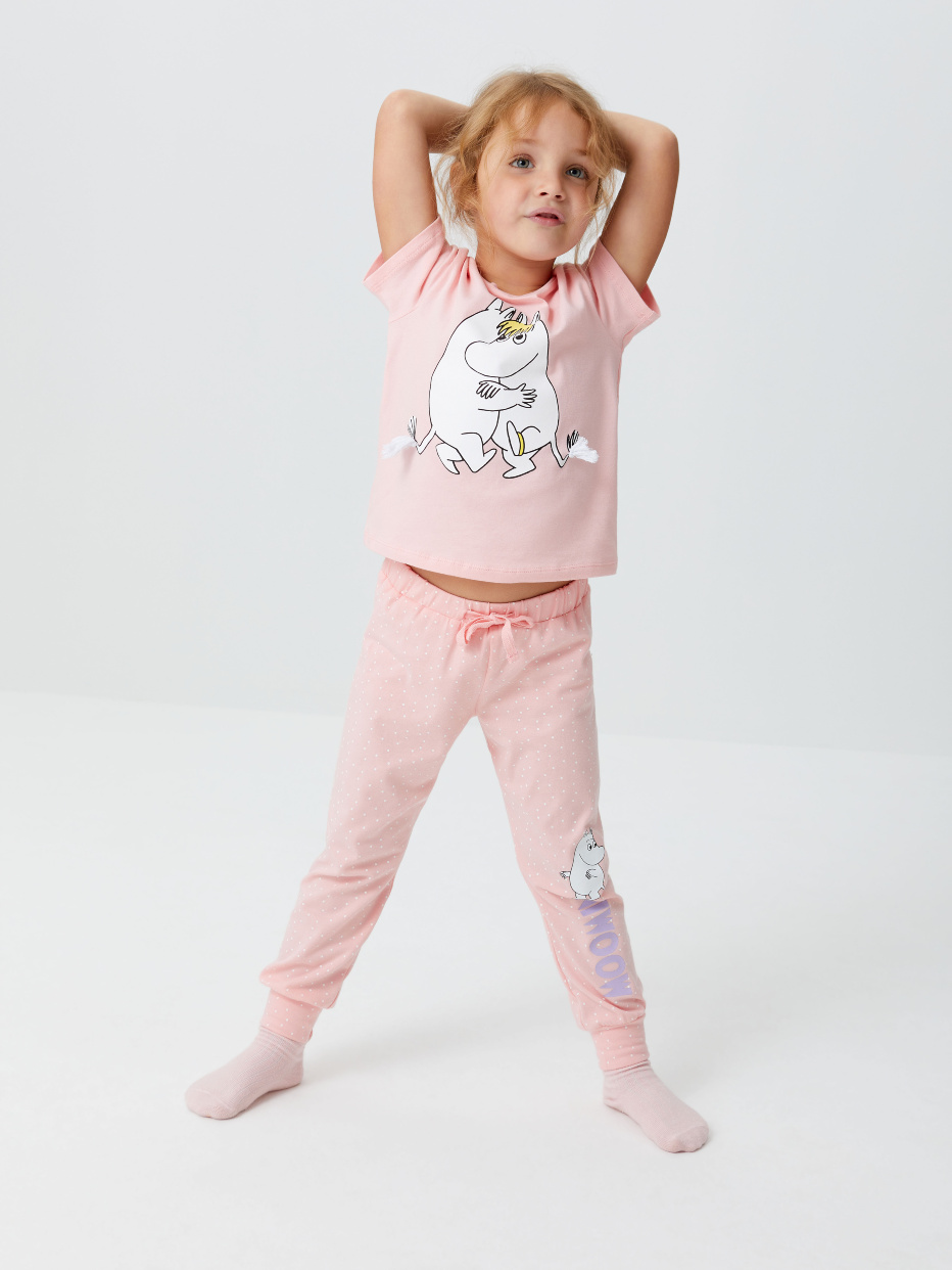 Трикотажная пижама с принтом Moomin Муми Тролль для девочки, фото - 1