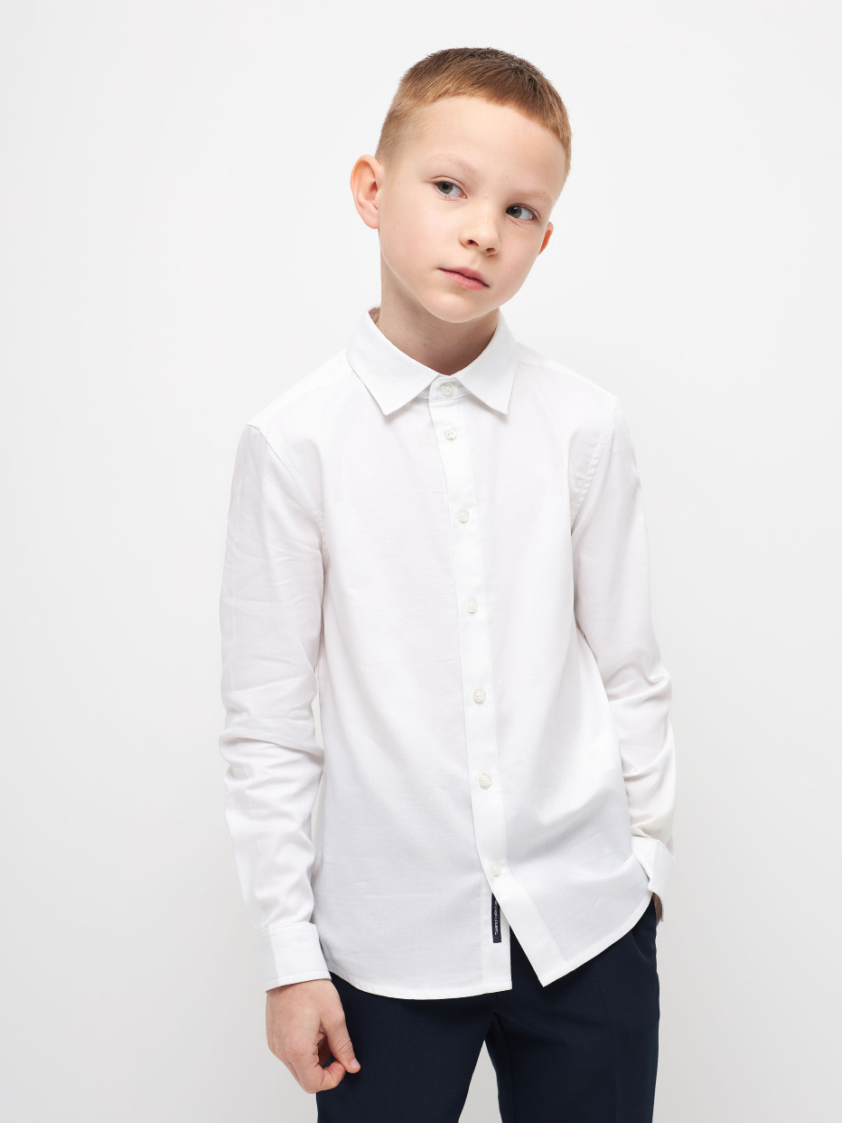 Школьная белая рубашка для мальчиков, фото - 1