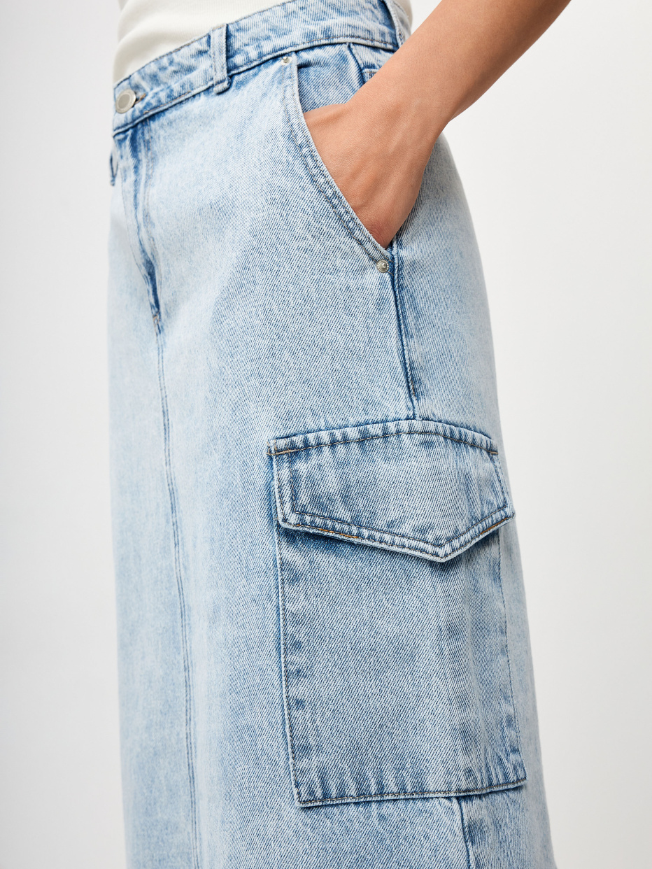 Джинсовая юбка с накладными карманами, фото - 6