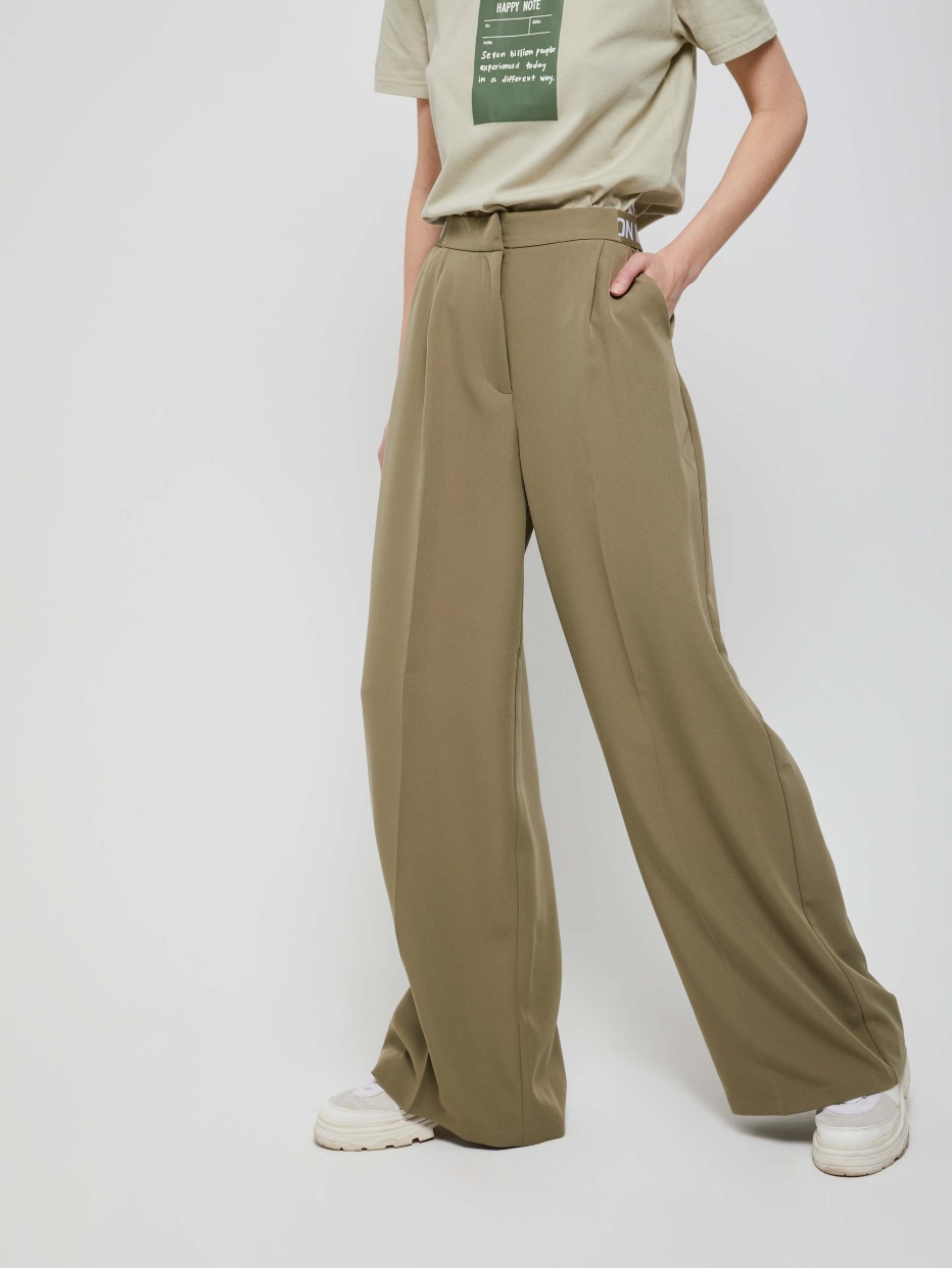Широкие брюки с эластичным поясом, фото - 3