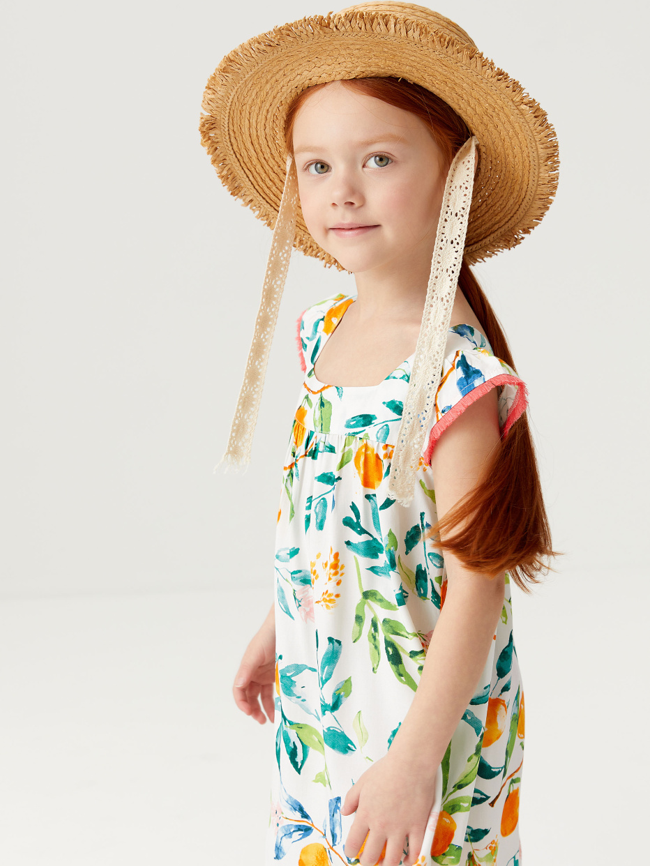 Соломенная шляпа с лентами для девочек, фото - 1