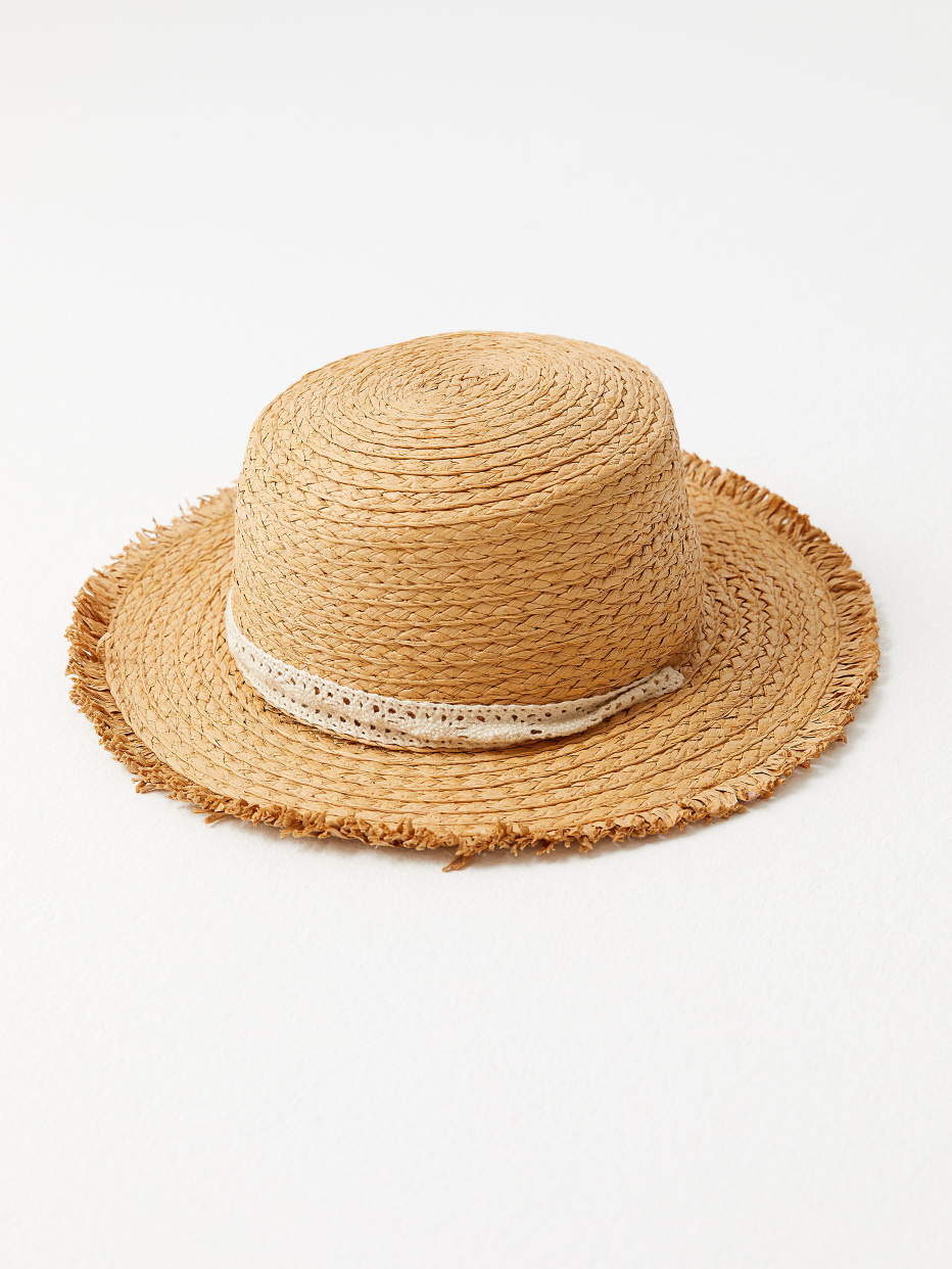 Соломенная шляпа с лентами для девочек, фото - 2