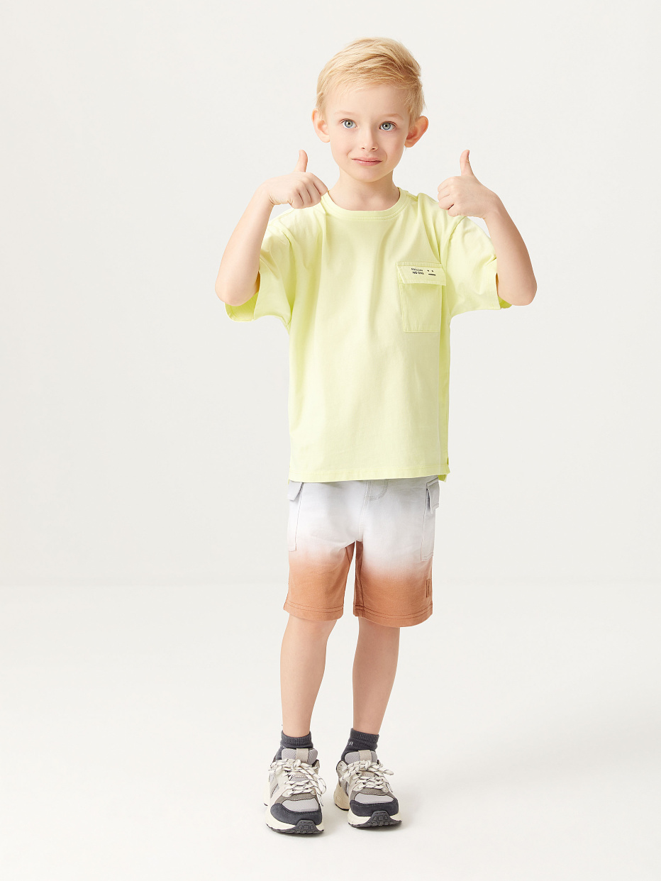 Трикотажные шорты с эффектом деграде для мальчиков, фото - 1