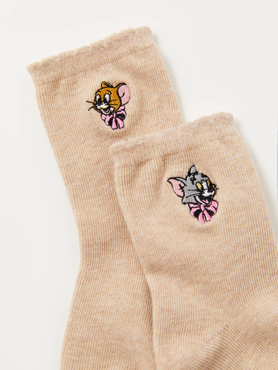 Набор из 2 пар носков с вышивкой Tom & Jerry для девочек, фото - 2
