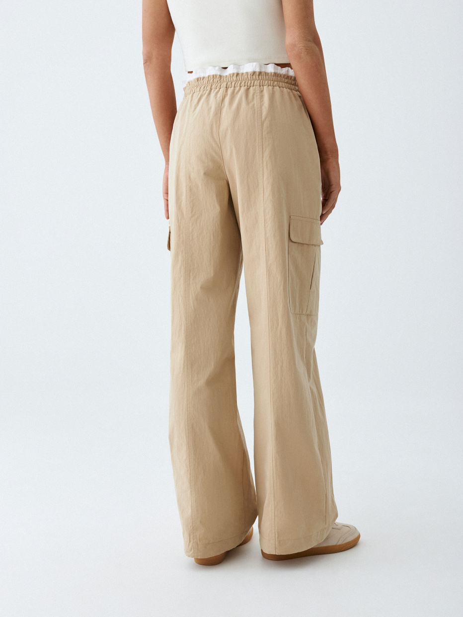 Широкие брюки карго с двойным поясом, фото - 4