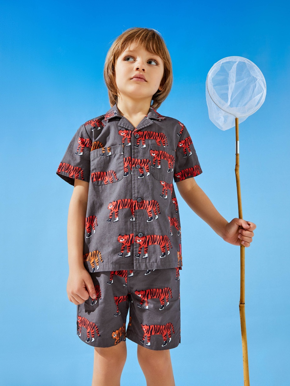 Гавайская рубашка с принтом для мальчиков, фото - 1