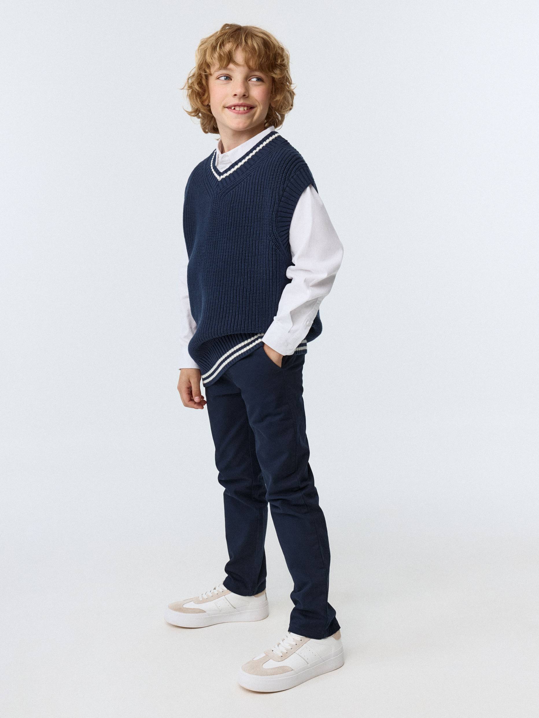 Вязаный жилет детский цвет: темно-синий, артикул: 4808070623 – купить в ...