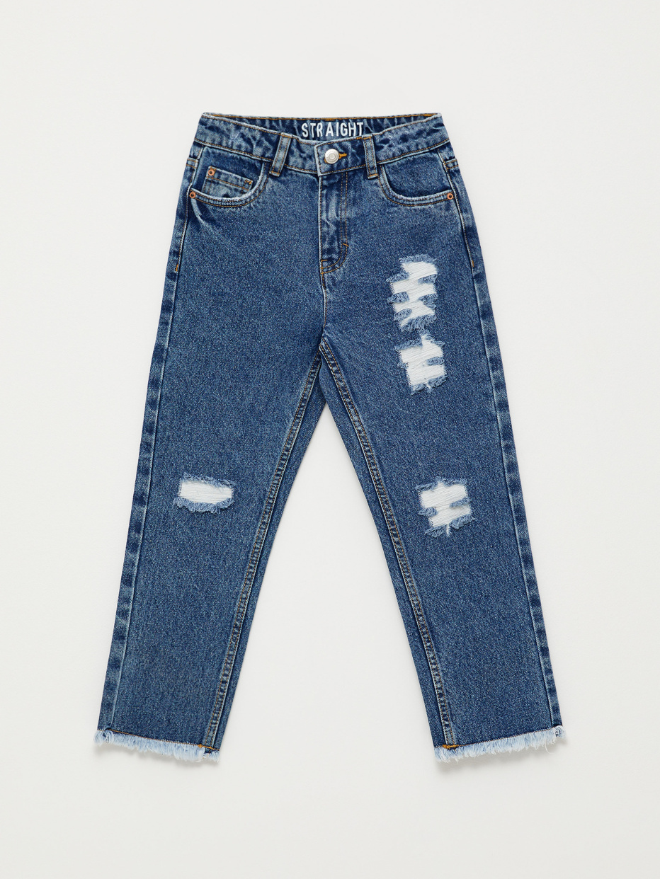 Рваные прямые джинсы для девочек, фото - 2