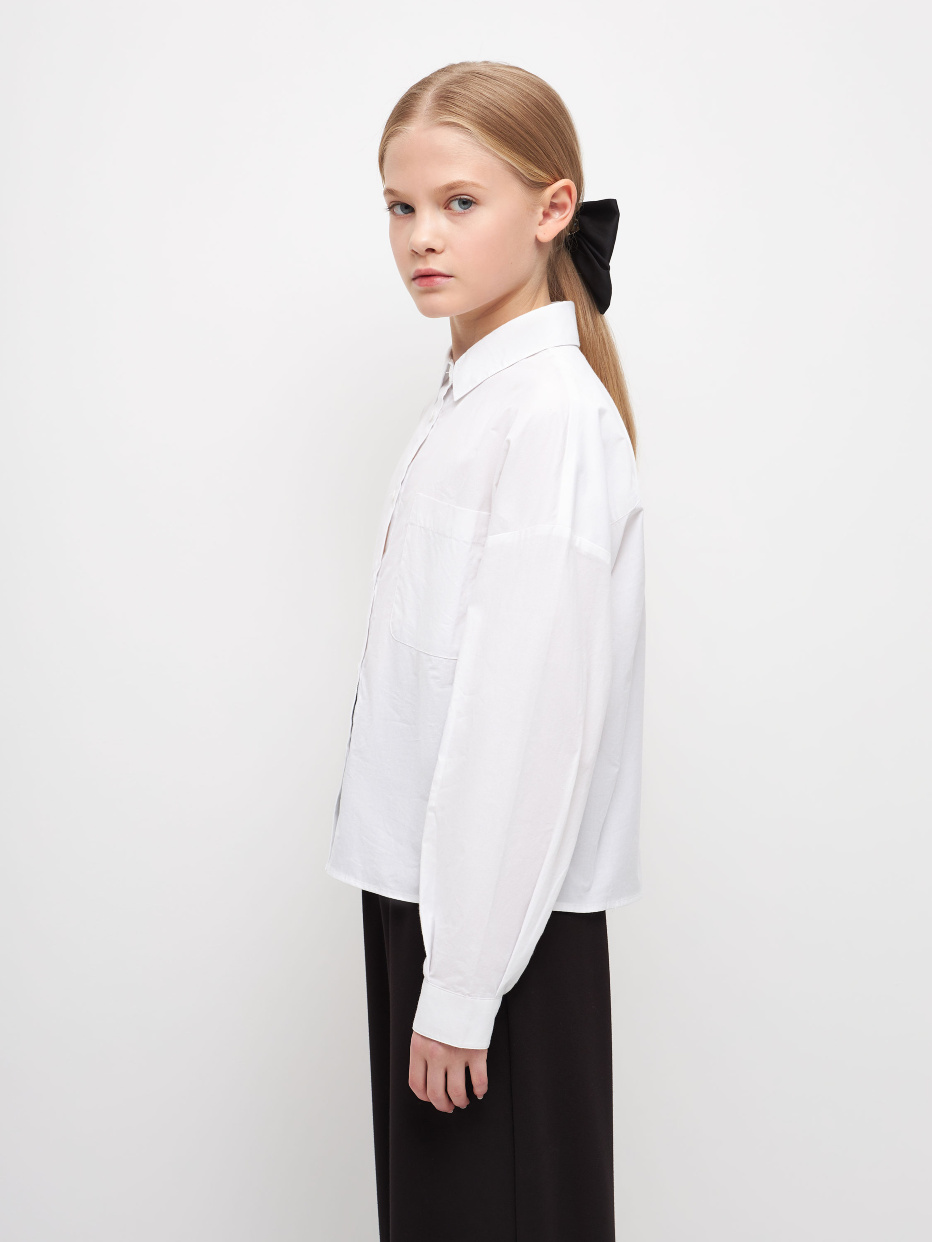 Хлопковая белая рубашка для девочек, фото - 5