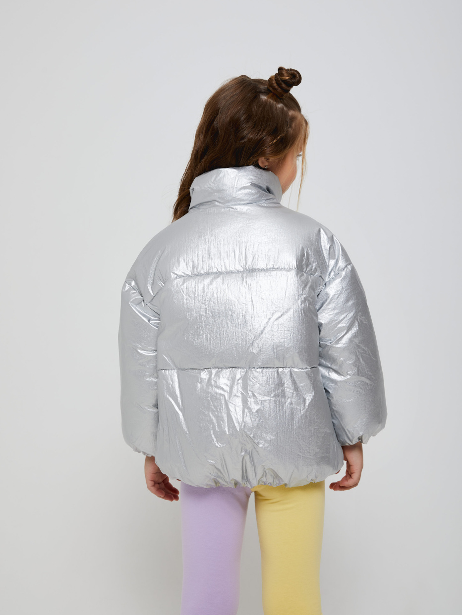 Дутая куртка «металлик» для девочек, фото - 6