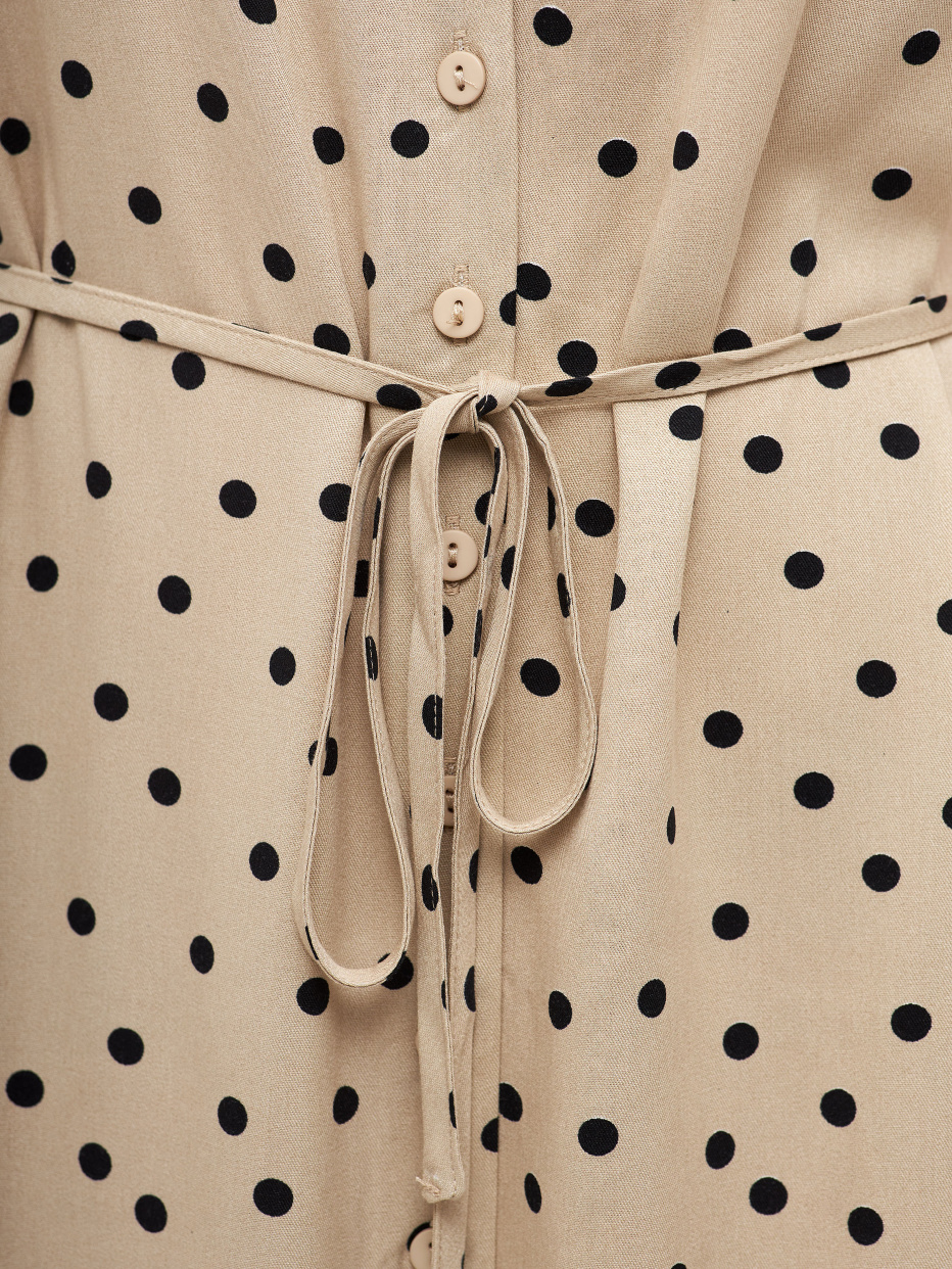 Вискозное платье с поясом на талии, фото - 6