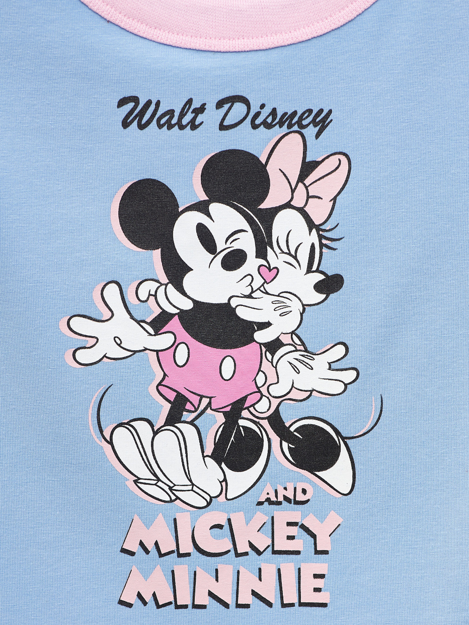 Футболка с принтом Disney Mickey & Minnie Mouse для девочек, фото - 3