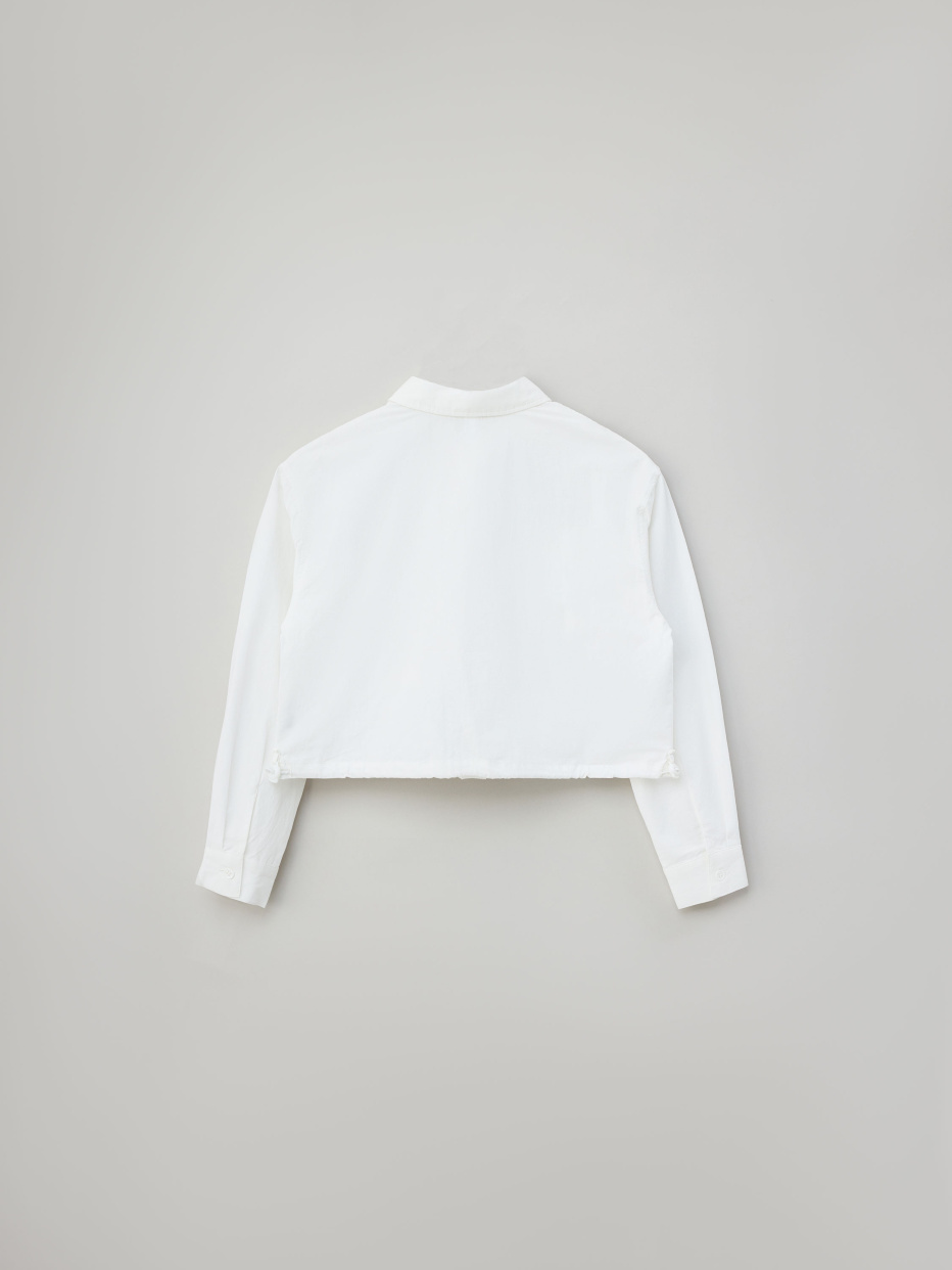 Укороченная белая рубашка для девочек, фото - 4