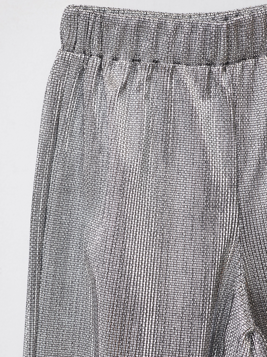 Широкие брюки с эффектом металлик для девочек, фото - 3